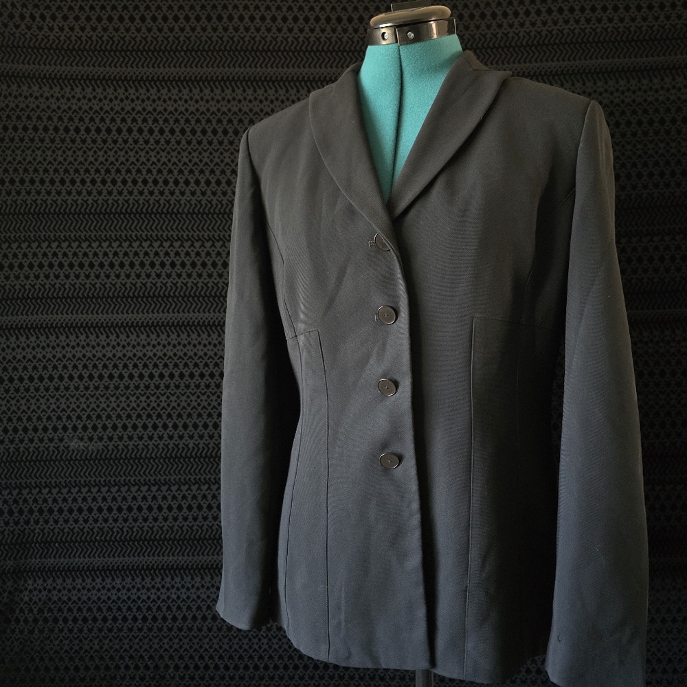 Ann Taylor Black Blazer with Tailored Cut and Notched Lapels